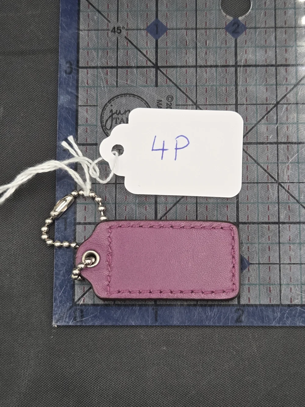 Coach Purple Patent Leather Logo Keychain Tag
